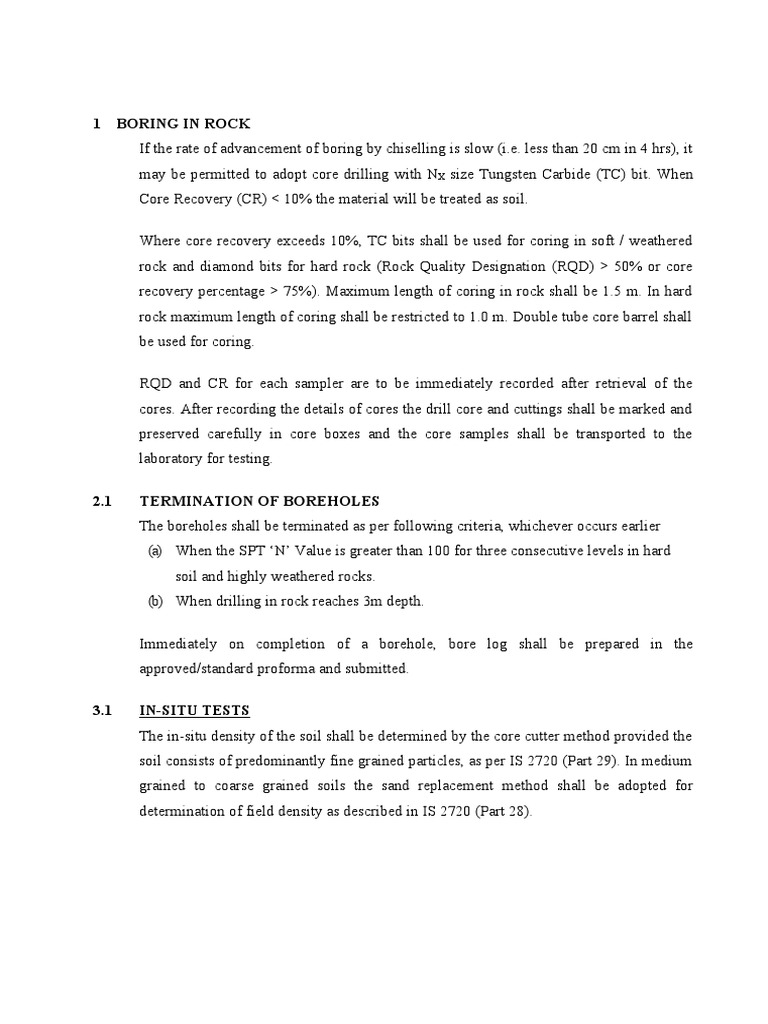 BORING IN Soil | PDF