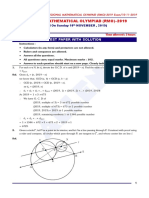 Regional Mathematical Olympiad (Rmo) - 2019: Test Paper With Solution