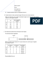 Simple Phenomena of Magnetism (Multiple Choice) QP