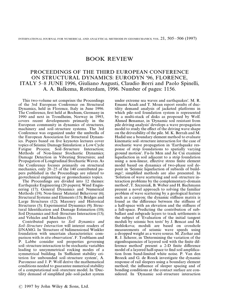 Book Review International Journal For Numerical and Analytical Methods