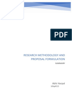 Research Methodology and Proposal Formulation: Abhi Harpal