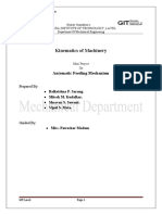 Kinematics of Machinery: Automatic Feeding Mechanism