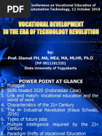 Vocational Development in The Era of Technology Revolution (12 Oktober 2019, Ico Vemat)