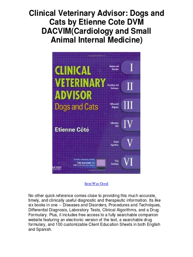 Clinical Veterinary Advisor Overview | PDF | Medical Diagnosis