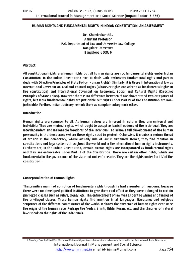 Human Rights in Indian Constitution | PDF | Human Rights | Rights