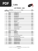 Sommer Cable: List Prices - 2004