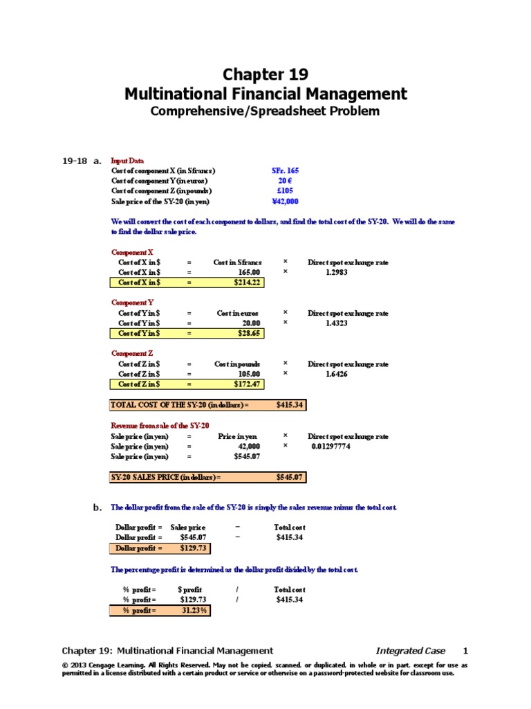 Comprehensive Spreadsheet Problem 19 | PDF | Japanese Yen | Prices