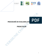 Procedura de Evaluare Si Selectie A Proiectelor