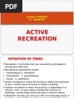 Active Recreation: Grade 9 MAPEH