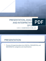Presentation, Analysis and Interpretation of Data: Caryl C. Hombrebueno-Robel, MD