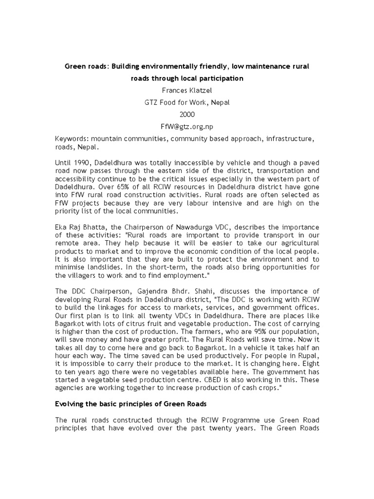 Green Road For Sustainable Development PDF | PDF
