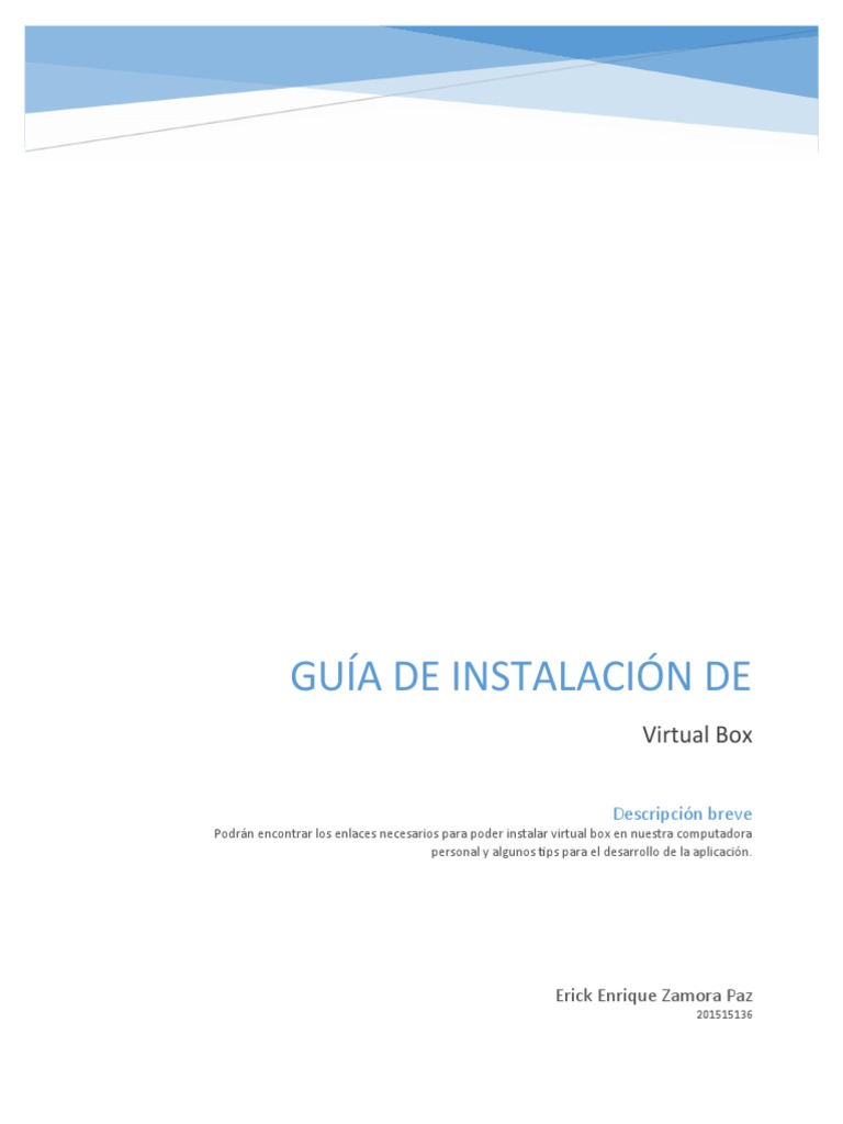Guía de Instalación de VirtualBox | PDF | Virtualización | Tecnología ...