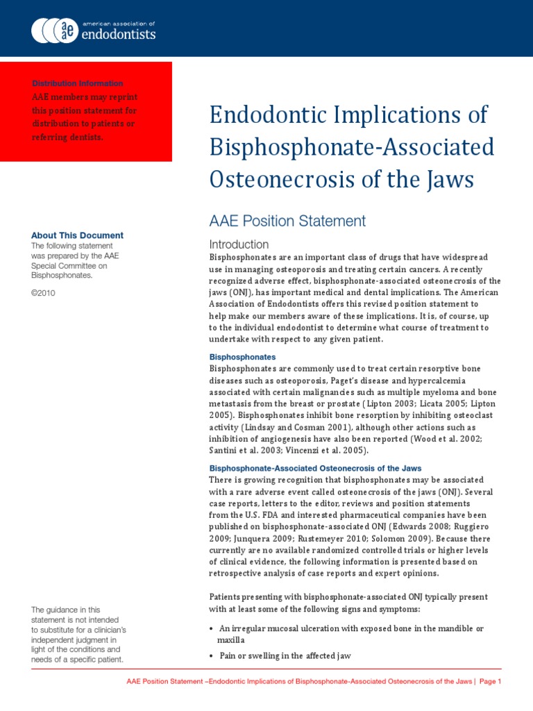 Bisphosonatesstatement PDF | PDF | Periodontology | Dentistry