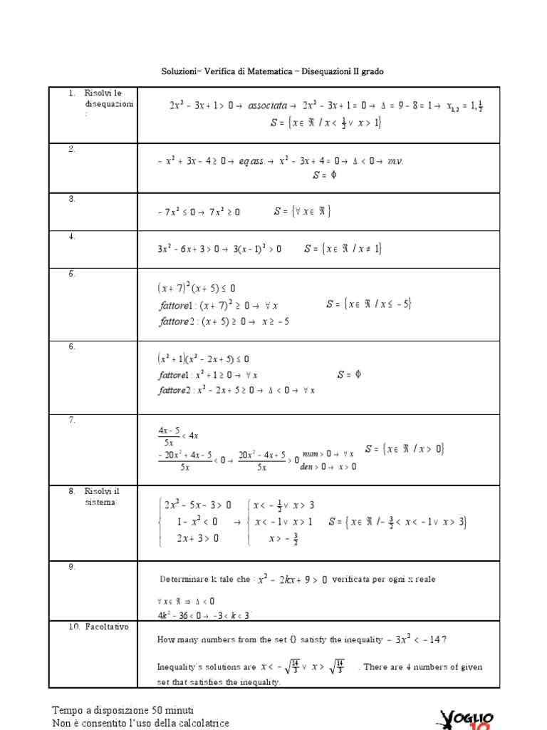 Verifica Equazioni Di Primo Grado Pdf