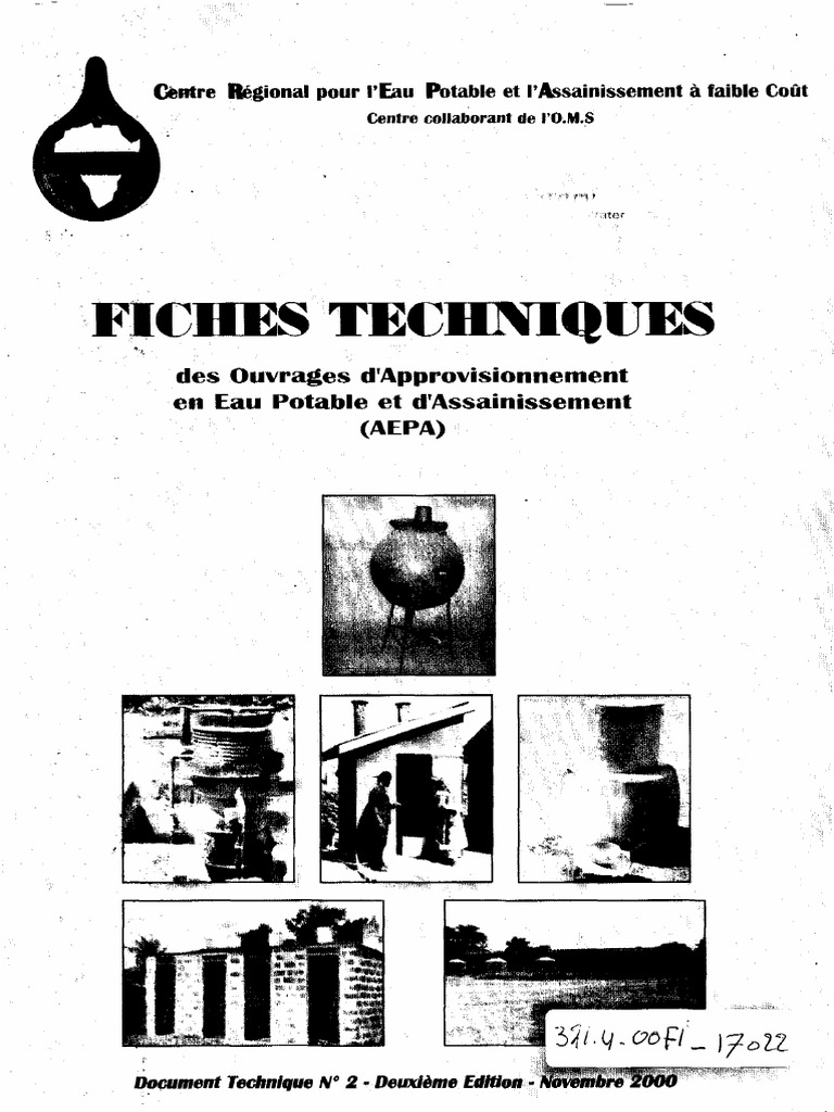 Fiches Techniques: Des Ouvrages D'approvisionnement en Eau Potable Et D'assainissement  (AEPA), PDF, Latrines