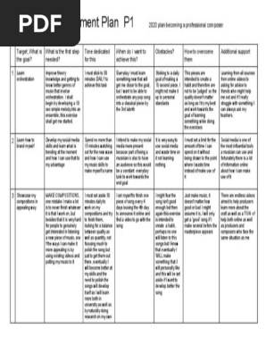 Personal Development Plan example