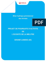 Bilan Hydrique Prévisionnel Des Lixiviats: Projet de Poursuite D'Activite DE L'Ecosite de La Melitee