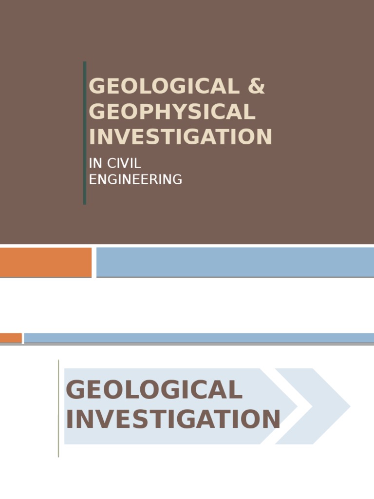 Geological and Geophysical Investigation in Civil Engineering PDF Geology Earth Sciences