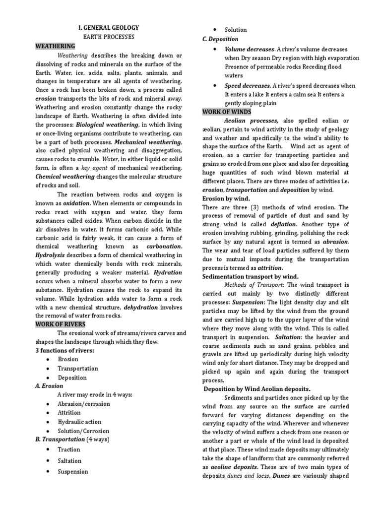 Weathering and Erosion Processes | PDF | Weathering | Erosion