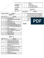 Department of Computer Science and Engineering: B E Degree Examination - Internal Assessment-I Part - C1x 15