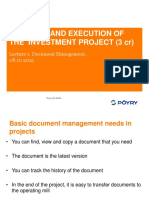 Planning and Execution of The Investment Project (3 CR) : Lecture 1: Document Management, 08.10.2015