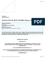 Decreto 541 de 2015 Alcaldía Mayor de Bogotá, D.C.