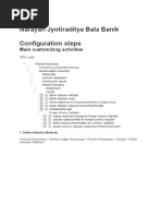 Narayan Jyotiraditya Bala Banik Configuration Steps: Main Customizing Activities