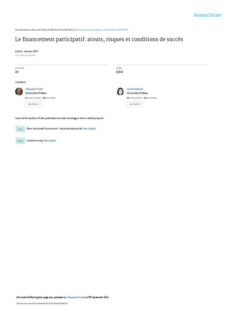 Crowdfundingrevuegestion13 Pdf Kickstarter Banques