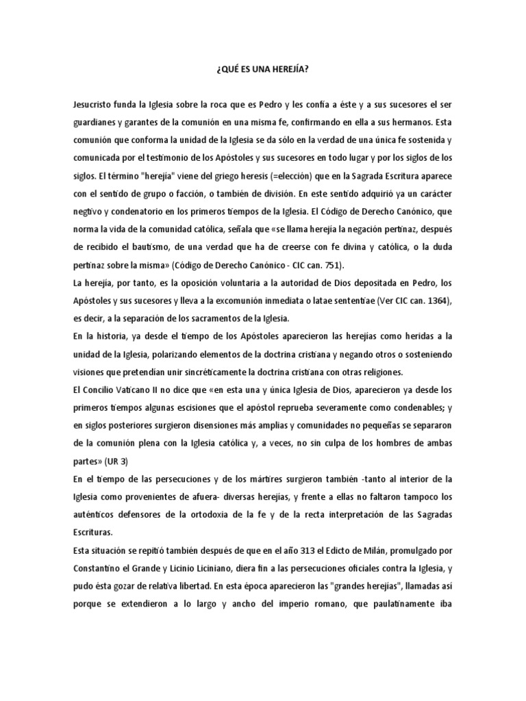 Qué Es Una Herejía | PDF | arrianismo | Catarismo