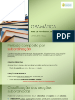 GRAMÁTICA - Aula 05 - Oração Subordinada Substantiva PDF