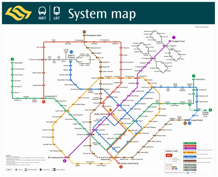 Singapore MRT LRT System Map New PDF | PDF