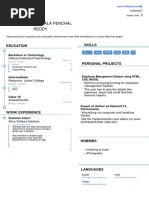 Penchal's Resume - No PDF