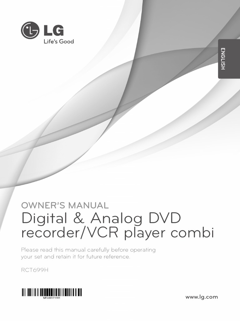 Digital & Analog DVD recorder/VCR Player Combi Owner'S Manual PDF