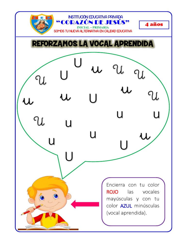 Actividades para aprender la vocal U | PDF | Artes del Lenguaje y ...