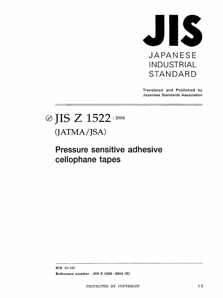 Jis Z 1522 2004 Eng | PDF | Engineering Tolerance | Business