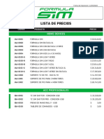 Lista de Precios FORMULA SIM PDF