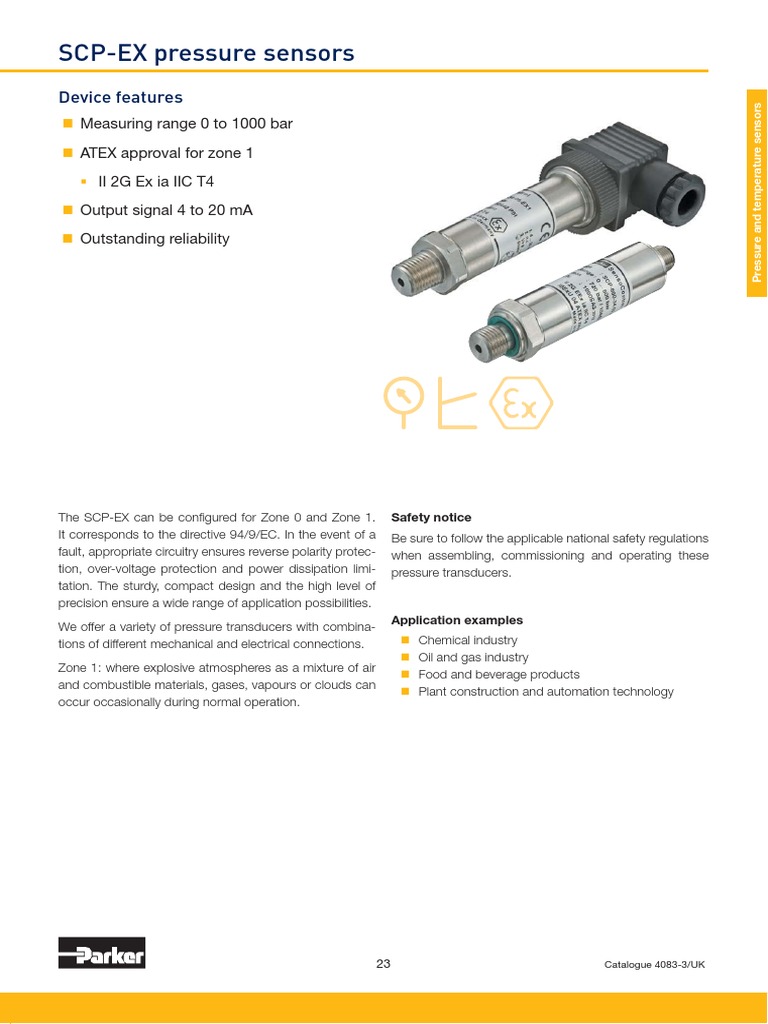SCP-EX Pressure Sensors: Device Features | PDF | Manufactured Goods ...
