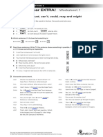 Grammar EXTRA NI 3 Unit 3 Modal Verbs - Must Can't Could May and Might