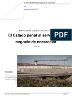 El Estado Penal Al Servicio Del Negocio de Encarcelar - César Manzanos. Viento Sur Nº 168