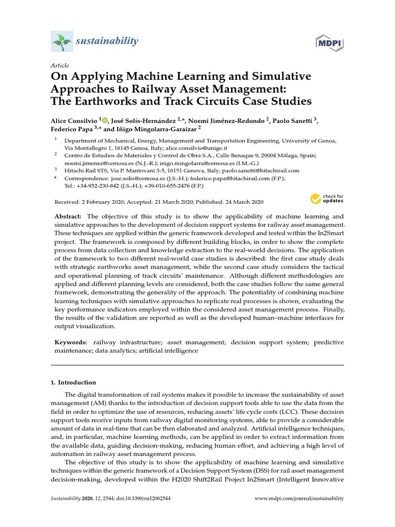 On Applying Machine Learning and Simulative Approaches To Railway Asset ...