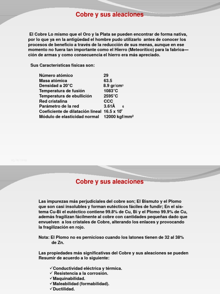 Cobre y Sus Aleaciones | PDF | Cobre | Aleación