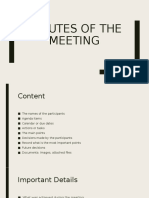 Minutes of The Meeting