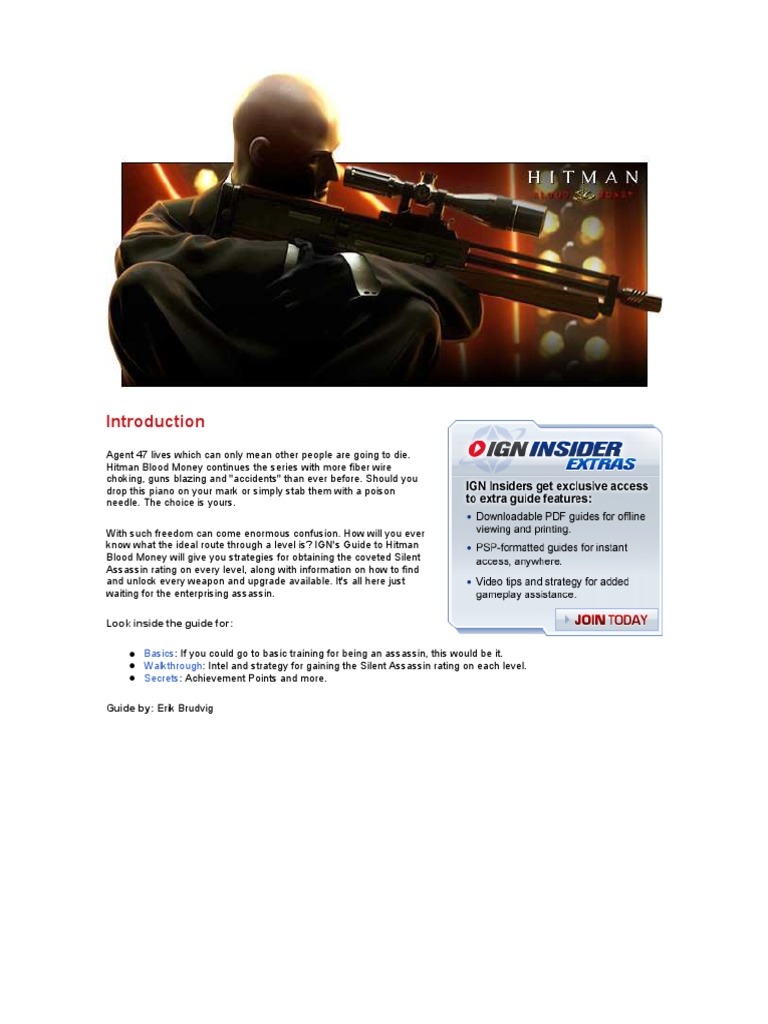 Hitman Blood Money IGN Guide | PDF | Shotgun | Telescopic Sight