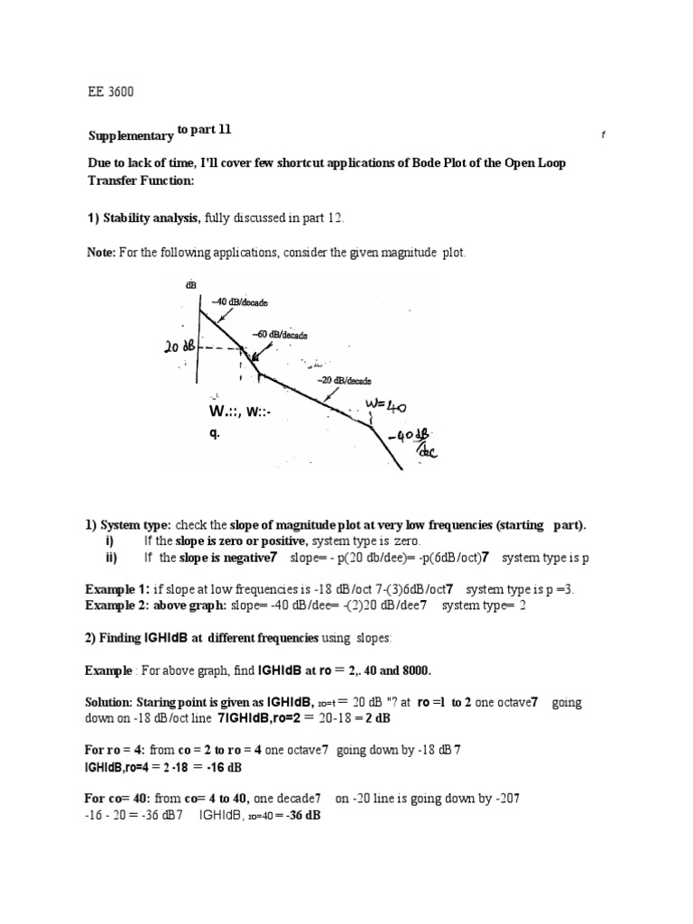Bode Plot Shortcuts for Stability Analysis | PDF | Algorithms | Signal ...