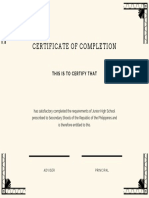 Light Tan Professional Certificate PDF