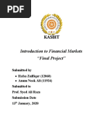 Introduction To Financial Markets "Final Project": Submitted by