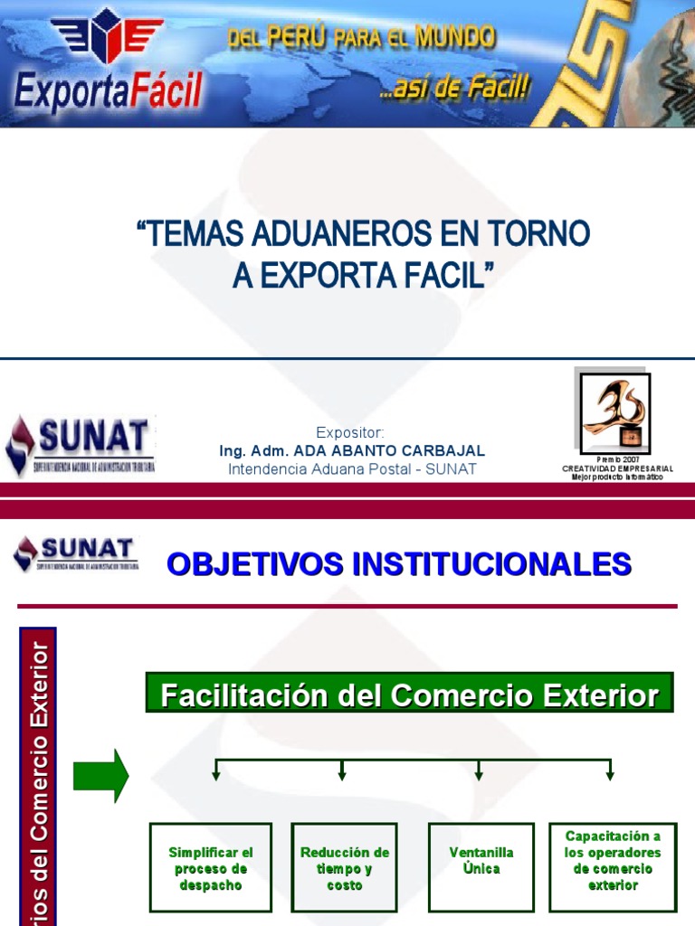 Exporta Facil Sunat Pdf Aduana Producto Interno Bruto