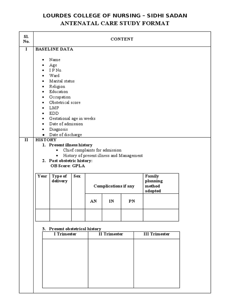 Antenatal Case Study Topics For Nursing Students