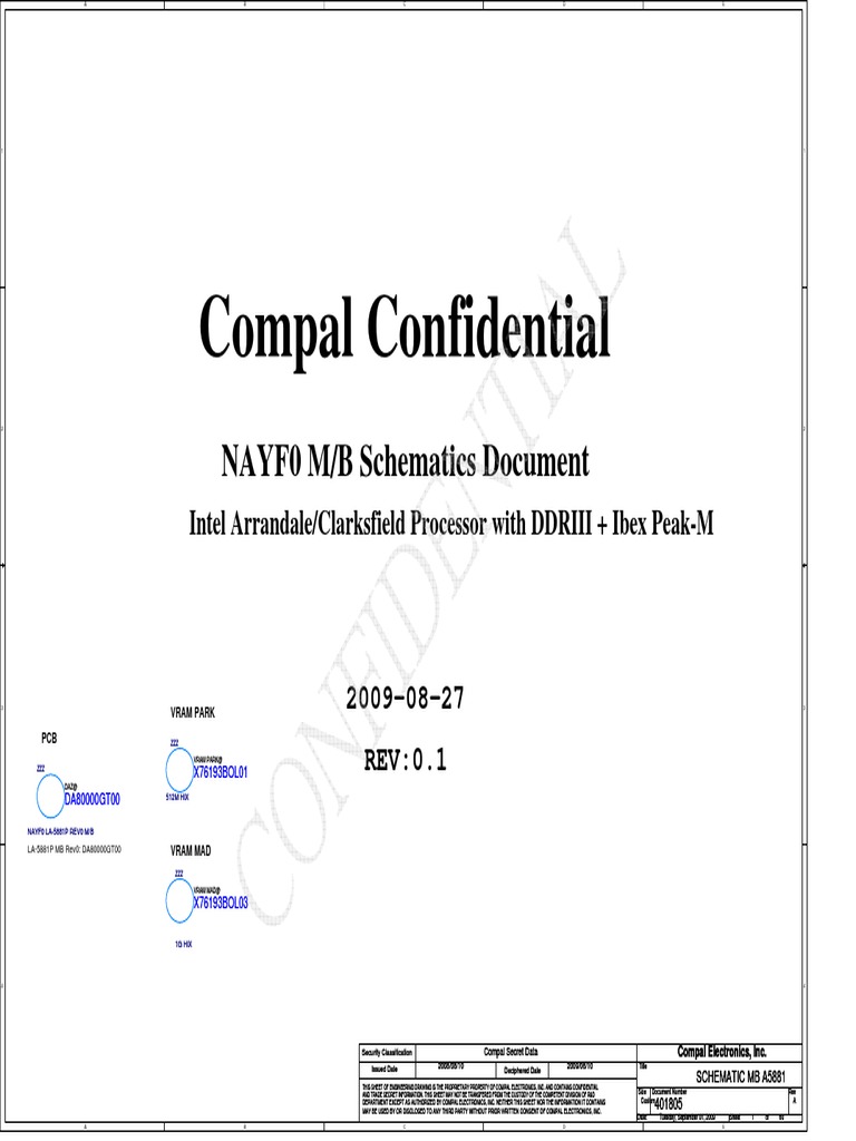 Compal A5881 M/B Schematic Download | PDF | Physical Layer Protocols ...