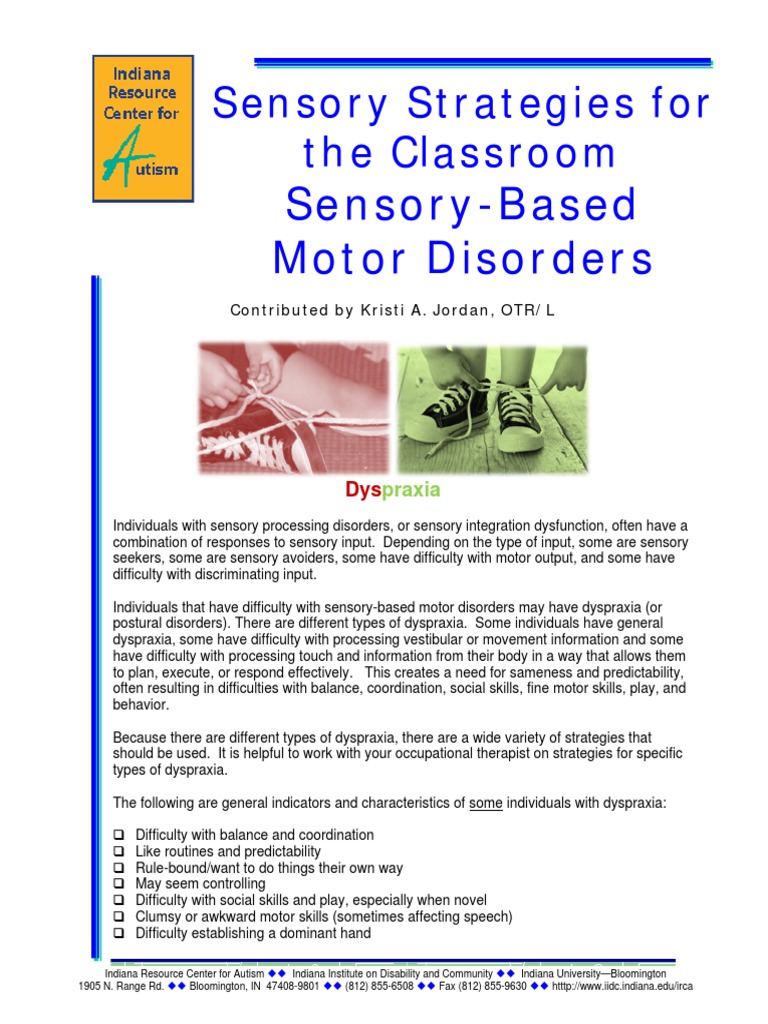 Sensory-Based Motor Disorders: Sensory Strategies For The Classroom ...